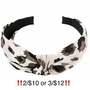 Leopard Print Headband Top Knot Flexible No Slip Comfort Cheetah Animal Print